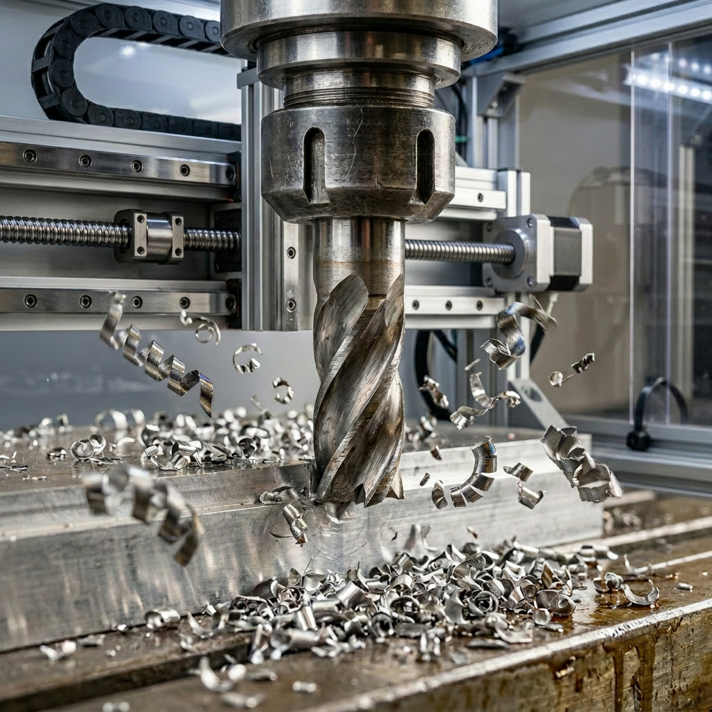 CNC spindle machining aluminum