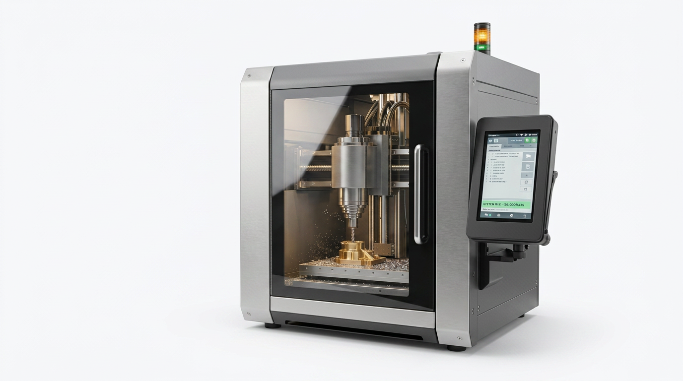 Desktop CNC machine in studio